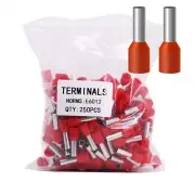 10AWG Wire Ferrules Terminals, 250pcs AWG10 Red Ferrule Connector 10AWG,