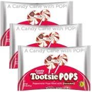 3-Pack Candy Cane Tootsie Pops Peppermint Pops, 9.6 Oz. Bags
