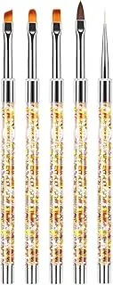 5Pcs Nylon Brush Pens Nail Painting Drawing Liner Gel Pen Manicure Tool Nail Art DIY Pen