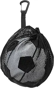 Sports Ball Mesh Bag, 25x31cm Polyester Drawstring Backpack with Inner Pocket, Portable Carry Bag for Basketball, Soccer, Volleyball