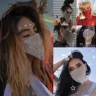 Popular Jewelry Gift Rhinestone Face Mask Crystal Mouth Mask Reticulated Bling