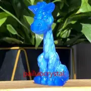 1pcs Blue Opalite Cartoon Giraffe Skull Quartz Crystal Carved Figurines 3.2"
