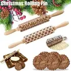 Christmas Rolling Pin Biscuit Cooking Cake Dough Roller Baking Decorating Tool