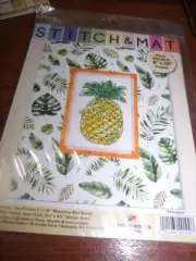 Design Works Stitch & Mat PINEAPPLE Counted Cross Stitch Kit 8" x 10" Mat