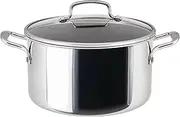 [Circulon] C1 Series Clad Stainless Steel with ScratchDefense Technology Cookware Nonstick Induction Stockpot with Lid, Metal Utensil Safe, 8 Quart - Polished Stainless Steel
