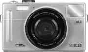 MINOLTA® MND25 48 MP Autofocus / 4K Ultra HD Camera w/Selfie Mirror (Silver)