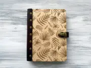 Wood Journal A5 Tropical Palm Leaves Wooden Notebook for Her Custom Sketchbook