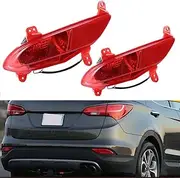 2PCS Rear Bumper Light Assembly Halogen Parking Warning Reflector with Bulb for Hyundai Santafe IX45 2013 2014 2015 2016
