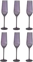 Purple Champagne Glass, Semi Frosted Champagne Flute Set of 6 Capacity 10.15 oz for Valentine's Day and Christmas