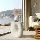 Aesthetic Geometric Sofa End SideTable Concrete Beside Desk Coffee Stool Outdoor