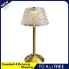 AU Crystal Table Lamp Metal Base Rechargeable Touch Bedside Lamp (Plaid Crystal)
