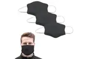 3x Tigerplast Fabric Face Mask Washable Reusable Mask Protect Anti-Microbial Mouth Cover - Black