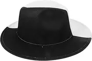 [VALICLUD] Color Block Vintage Jazz Hat for Men and Women Stylish Accessory with Classic Flat Brim for Outdoor Leisure and Parties