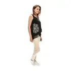 Desigual Tunic Top XS Sparkle Chiffon Layer Black New