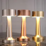 Vintage Bar Table Lamp Portable Battery Led Night Warm Lights Rechargeable Lamp Copper