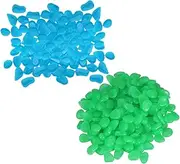 KONTONTY 200pcs Luminescent Pebbles for Aquariums Luminous Stones Decor Artificial Rocks Fish Tank Glow Decor Resin Pebbles Set