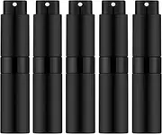 [IRON BILL] 5PCS/8ml Perfume Travel Refillable, Portable Perfume Atomizer Refillable, Empty Mini Size Spray Bottle for Men&Momen.（Matte Black
