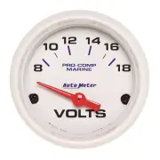 Auto Meter 200756 Pro-Comp White Phantom Marine Voltmeter Diameter: 2-1/16 Range