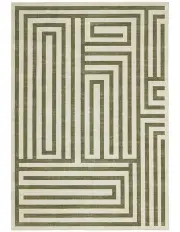 [LOOPSIE] Waimea Geometric Washable Rug in Green