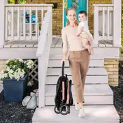 Babyjoy Folding Baby Stroller Portable Infant Prams w/Adjustable Canopy & Backrest & Footrest & Storage Basket Pink