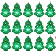 NEW QTY. 15 LIGHT UP BLINKING CHRISTMAS TREE NECKLACES GREEN