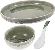 Cabilock Versatile Ceramic Tableware 6pc Bowl Plate Spoon Kit Elegant Decorative Spoon Ceramic Bowl Dish for Dinnerware Sets Party Dinnerware Restaurant