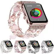 Watch Band for Apple Watch Sreies 8 7 6 5 4 3 2 1 SE Ultra 49mm 45mm 44mm 42mm 41mm 40mm 38mm Stainless Steel Beads Replacement Strap Women Beaded Jewelry Bra