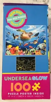 NEW IN BOX ~ CEACO 100 PIECE UNDERSEA GLOW 15" X 11" PUZZLE WITH PUZZLE POSTER