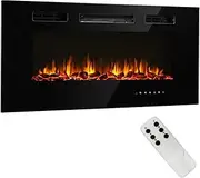 Maxkon 2-in-1 40 Inch Wall Recessed Mounted Electric Fireplace Heater 900/1800W w/5 Flame Settings