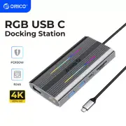 ORICO RGB USB C HUB Docking Station Type C to HDMI-compatible 4K60Hz PD100W