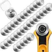 36 Packs Rotary Cutter Blades Replacement Blades Compatible with Fiskars Olfa Martelli Truecut Cutter for Patchwork Leather Quilting Sewing Arts Crafts (28 mm)
