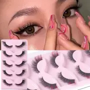 5 Pairs Colorful Tail Eyelash Extension Fox Eye False Eyelashes Fluffy Curl W