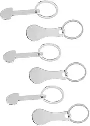 [FIXOSHEE] 6Pcs Stainless Steel Shopping Trolley Release Keyring Token Keychains for Shopping Carts High Grade Material Practical and Stylish Key Fob for Daily Use