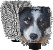 XYMZR Dog Fence Cute Absorbent Microfiber Car Wash Mitt, Funny Cute Anime Scratch Free for Cars Cleaning, Home Cleaning Mitts, 2 Pack, 10.24” L x 7.09” W