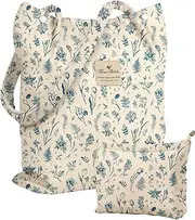[Miss Adola] 2 Pack Aesthetic Corduroy Tote Bag - with Makeup Pouch Bag for Women Reusable Grocery Bag for Gym, Travel, Work