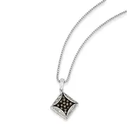Sterling Silver Champagne Diamond u0026 Diamond Shape Pendant