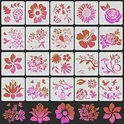 20 pcs Flower Bird Stencils for Painting, DaKuan Painting Printing Board, Hollowed Out Drawing Board for Crafts, Clothes, Walls, Glass, Paper (6.3×6.3 inch), Reusable