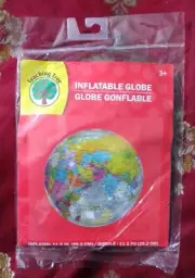 Teaching Tree Inflatable World Globe 11.5in New Transparent Colorful Globe Earth
