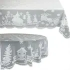 Christmas Rectangle Round Lace Xmas Tablecloth Table Cloth Cover Decor Ornament’