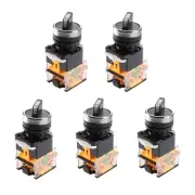 5pcs Latching 2 Positions Rotary Selector Select Switches DPST 440V 10A 22mm