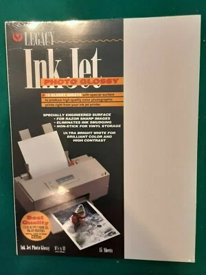 LOT OF 5 PACKS LEGACY INKJET PHOTO GLOSSY PAPER 8 1/2" × 11" 75 SHEETS