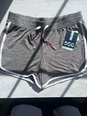 DSG Girls Mid Rise Shorts Size L (14) Gray/White Polyester/Spandex