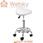 Artiss Saddle Salon Stool PU Swivel Barber Hair Dress Chair Hydraulic Lift White