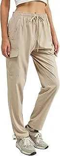 [CT-Tebrun] Womens Cargo Pants with Pocket Womens Joggers Lightweight Quick Dry Travel Summer Pants for Hiking Runing