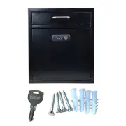 Black Durable Anti-Theft Wall Mount Stainless Steel Mailbox Locking Cabinet