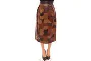 Dolce & Gabbana Patchwork Leather Straight Skirt