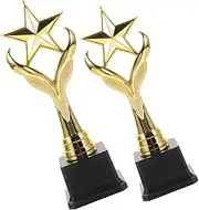 GARIOUANS 2pcs Small Plastic Trophy Cups Achievement Awards for Parties Sports Events Classroom Prizes Motivational Design Attractive Appearance for Celebrations