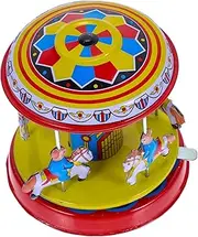 ERINGOGO Antique Carousel Windup Vintage Clockwork Rotating Plaything Safe Collectible Decor for Home Encourages Crawling Walking Fun
