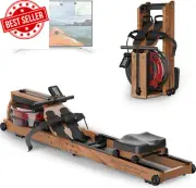 JOROTO MR280 Water Rowing Machine – Premium Oak Build | Foldable | Bluetooth Mon