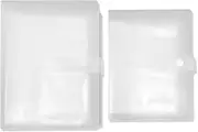 NILLOS Clear Card Binder, 2 PCS Flash Cards Holder for Business Cards, Standard Size Cards, Game Cards (2 Sizes, Total 60 Page Hold 240 Cards)